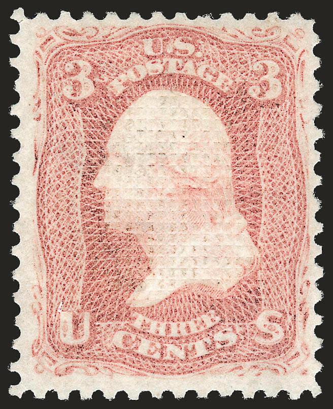 3c Rose, C. Grill (83).> Original gum, nicely centered<><>^VERY FINE. A SCARCE ORIGINAL-GUM EXAMPLE OF THE 3-CENT C GRILL.^<><>With 2007 P.F. certificate