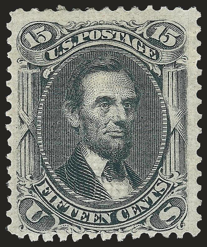15c Black, E. Grill (91).> Original gum, minor h.r., wide margins, clear impression<><>^FINE. A DESIRABLE EXAMPLE OF THE 1868 15-CENT E GRILL WITH ORIGINAL GUM.^<><>With 2008 P.S.E. certificate