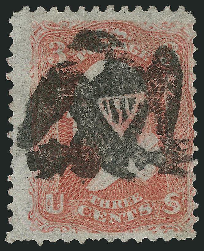 3c Red, F. Grill (94).> Fine centering, couple trivial nibbed perfs, fabulous bold <Corry Pa. Eagle and Shield fancy cancel,> full well-defined strike, perfection, ex Knapp
