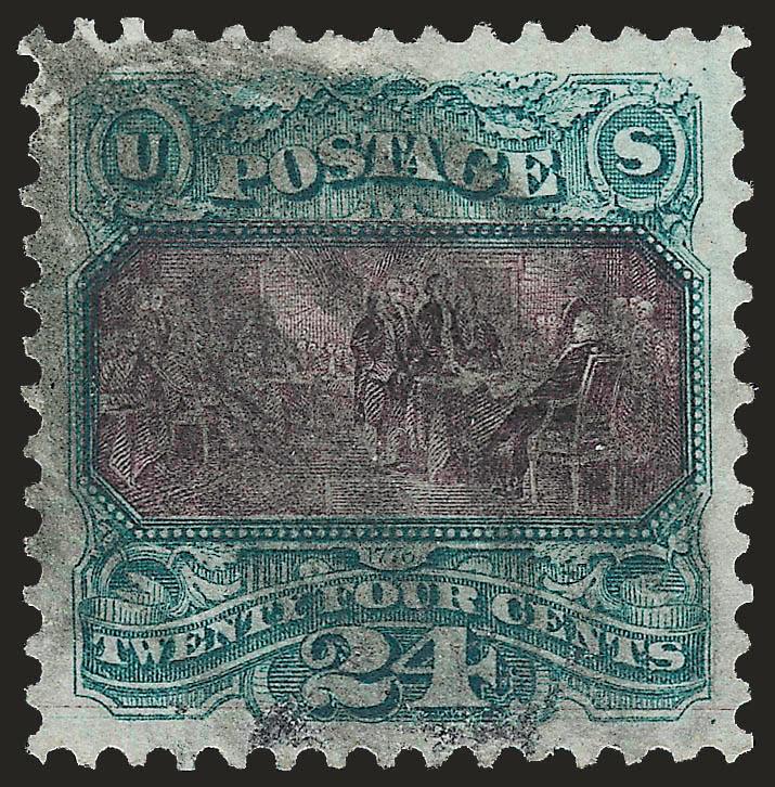 24c Green & Violet, Re-Issue (130).> Rich colors, bold strikes of oval registry cancel, fresh and Extremely Fine, with 2008 P.S.E. certificate