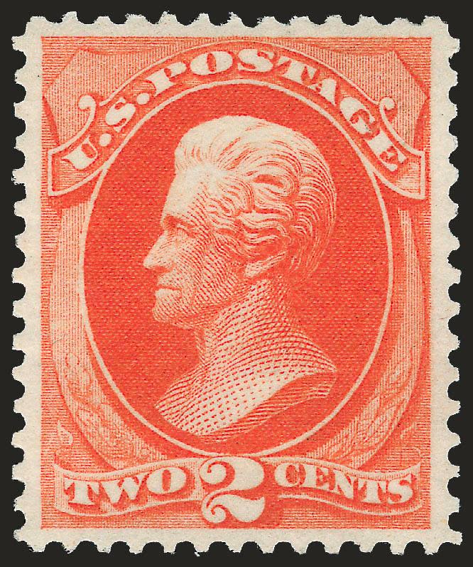 2c Vermilion (178). Mint N.H.,> exceptionally well-centered, magnificent deep fiery color on crisp white paper<><>^EXTREMELY FINE. A SUPERB MINT NEVER-HINGED EXAMPLE OF THE 1875 2-CENT VERMILION CONTINENTAL
BANK NOTE COMPANY ISSUE, WHICH HAS BEEN A
