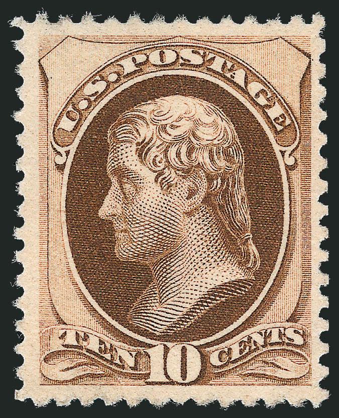 10c Brown, Without Secret Mark (187).> Unused (no gum), rich color, handsome centering with proof-like impression, Very Fine and choice, with 2008 P.S.E. certificate