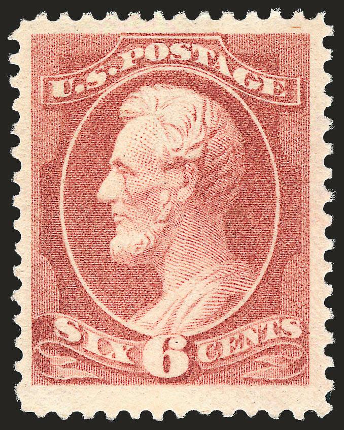 6c Deep Brown Red (208a).> Mint N.H., brilliant color on post-office fresh paper, incredibly wide margins, Very Fine and choice, a huge stamp, with 2008 P.S.E. certificate for block of three