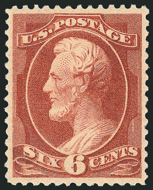 6c Deep Brown Red (208a).> Original gum, barest trace of hinging (if at all), intense shade and impression, well-proportioned margins, Extremely Fine, a beautiful stamp, with 1999 and 2006 P.F. certificates (XF
90 SMQ $1,300.00)