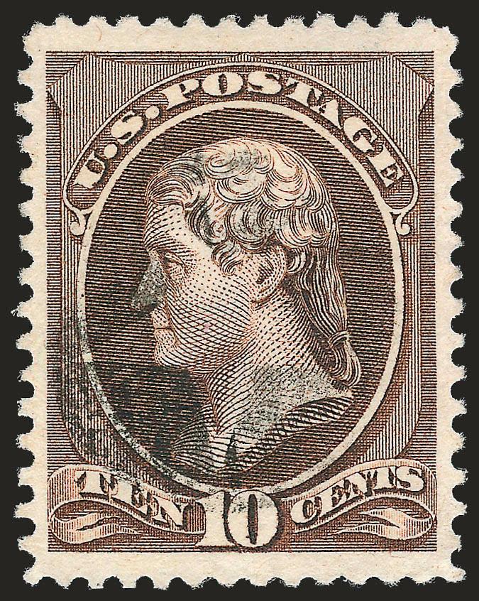 10c Brown (209).> Beautiful wide margins and essentially perfectly centered, strong color and clear impression, light central <Negative 5-Point Star> cancel, Extremely Fine, wonderful used single