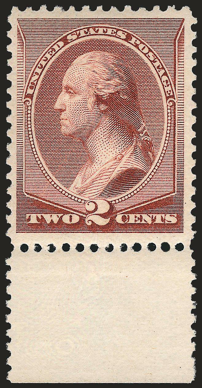 2c Pale Red Brown, Special Printing (211B).> Mint N.H. with selvage at bottom, vivid color and sharp impression, Very Fine and choice, with copy of 1989 P.F. certificate for a block of four, 1994 P.F. and 2006
P.S.E. certificates