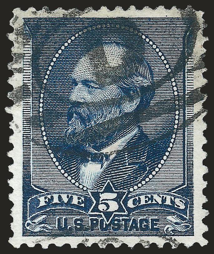 5c Indigo (216).> Deep rich color, registry oval cancel, wide and balanced margins, Extremely Fine Gem, with 2008 P.S.E. certificate (XF-Superb 95 SMQ $330.00), only two have graded higher to date
