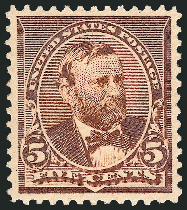 5c Chocolate, 10c Green (223, 226).> Original gum, faintly hinged, rich colors, both well-centered, 5c essentially perfect, Extremely Fine pair, 5c with 2004 P.F. certificate and 10c with 2002 P.S.E.
certificate