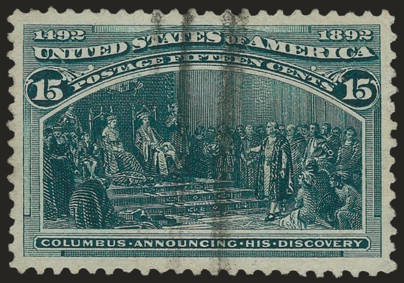 15c Columbian (238).> Wide margins all around, almost perfect centering, crisp white paper, Extremely Fine, with 1985 A.P.S. and 2008 P.F. certificates
