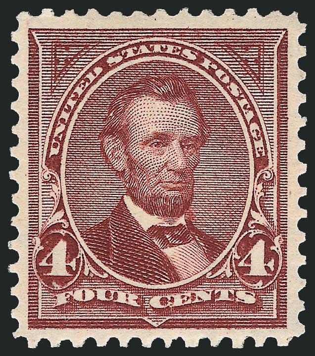 4c Rose Brown (280).> Mint N.H., wider margins than typically seen, well-centered and with bright color, Extremely Fine, with 1998 P.F. and 2004 P.S.E. certificates (XF 90 SMQ $340.00)