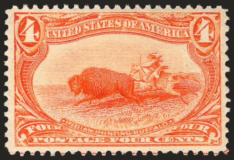 4c Trans-Mississippi (287).> Mint N.H., well-centered, bright color, Very Fine and choice, with 2008 P.S.E. certificate