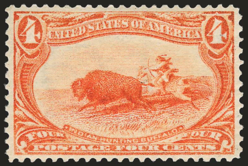 4c Trans-Mississippi (287).> Original gum, barely hinged, well-centered, Extremely Fine, with 1990 and 2005 P.F. certificates