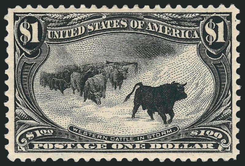 $1.00 Trans-Mississippi (292).> Original gum, lightly hinged, attractively centered, intense shade, Very Fine and choice, with 2008 P.S.E. certificate (OGph, VF-XF 85 SMQ $1,600.00)