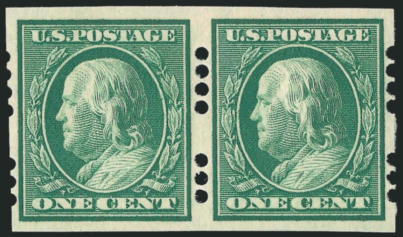 1c Green, Farwell 4B3 Perforations, 2mm Spacing (383).> Pair, lightly hinged, Extremely Fine, ex Murphy, with 1994 P.F. certificate