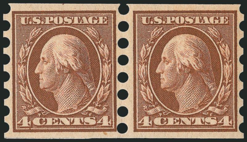 4c Orange Brown, Mailometer Ty. II (346).> Pair, lightly hinged, Very Fine and choice, with 2001 P.F. certificate
