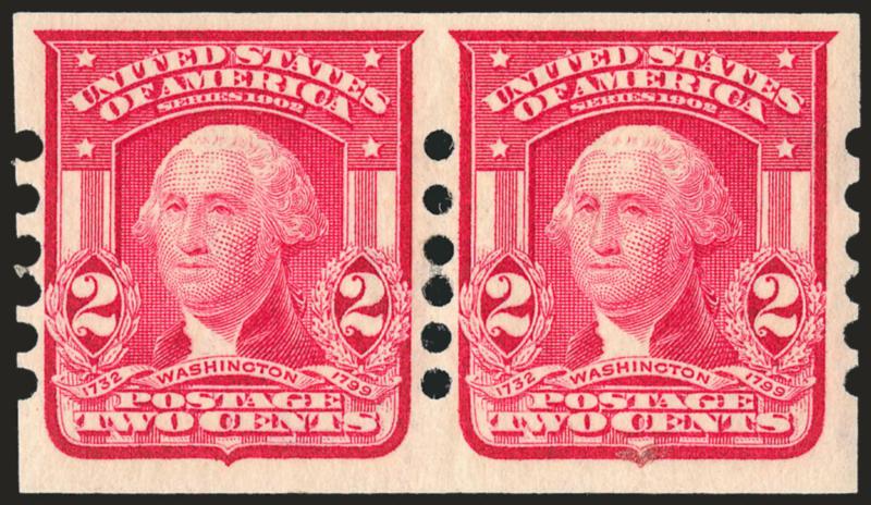 2c Carmine, Lincoln, Schermack Ty. II (320, 368).> Pairs, Very Fine-Extremely Fine, former with 2001 P.S.E. certificate, latter Mekeel handstamp guarantee and 2002 P.F. certificate
