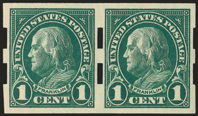 1c-2c 1923-26 Issue, Schermack Ty. III (575-577).> Six items, 1c pair, 1-12c pair, guide line pair and paste-up strip of four, 2c pair and paste-up pair, 1-12c strip and both 2c Mint N.H., Fine-Very Fine, 1c
with 1982 P.F. certificate, Scott Retail