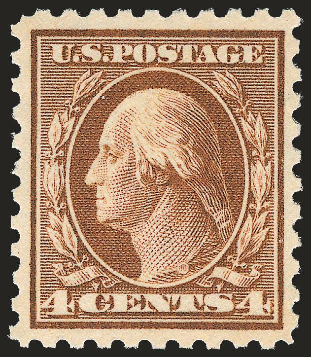4c Brown (427).> Mint N.H., nearly flawless centering, bright color on fresh paper, Extremely Fine, with 2002 P.F. certificate