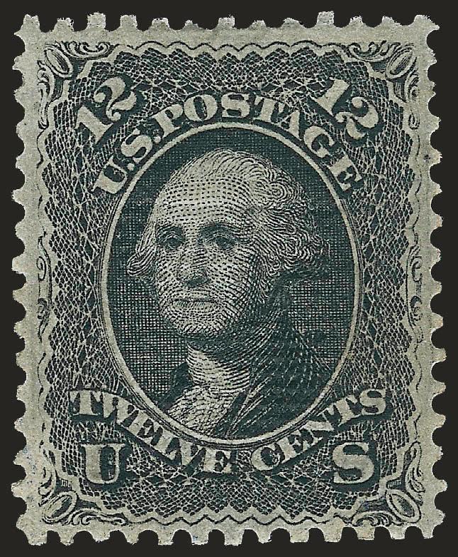 12c Black, Z. Grill (85E).> Original gum, lightly hinged, clearly-defined grill, intense shade and impression, beautiful centering for this difficult issue<><>^EXTREMELY FINE. THIS IS WITHOUT QUESTION ONE OF THE
FINEST ORIGINAL-GUM COPIES OF THE 18