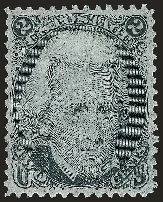 2c Black, F. Grill (93).> Original gum, lightly hinged, pretty shade, clear grill, wide margins, Very Fine and choice, with 1988 and 2000 P.F. certificate
