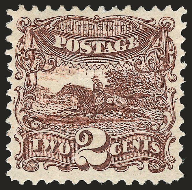 2c Brown (113).> Original gum, lightly hinged, intense shade and impression, Very Fine and choice, with 1993 P.F. certificate
