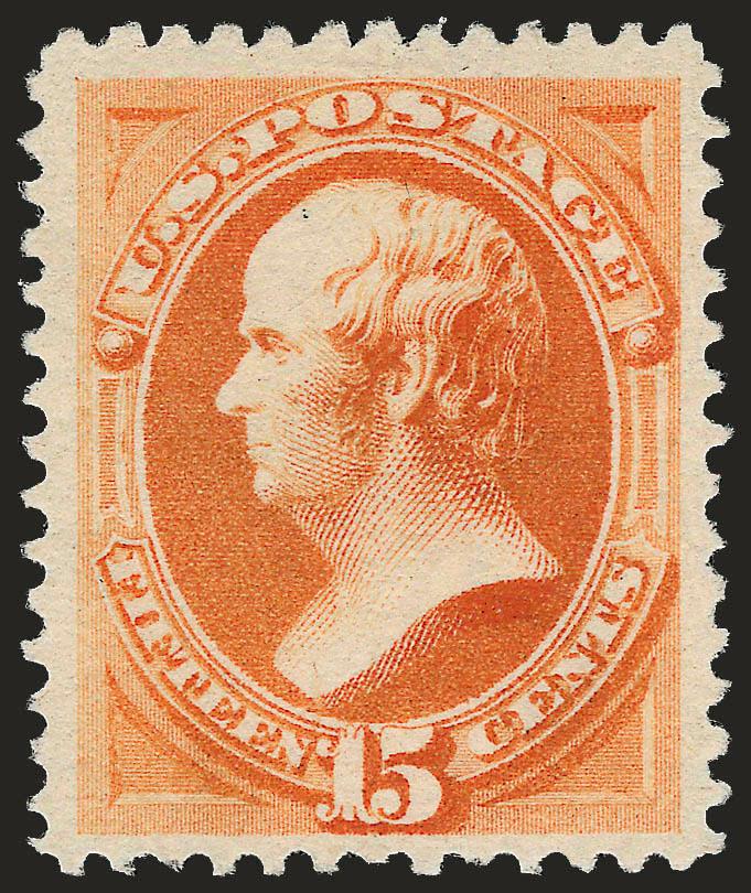 15c Orange, Special Printing (199).> Without gum as issued, vibrant color, detailed impression, choice centering for this difficult issue<><>^VERY FINE AND CHOICE. A GORGEOUS EXAMPLE OF THE 15-CENT 1880
AMERICAN BANK NOTE COMPANY SPECIAL PRINTING.