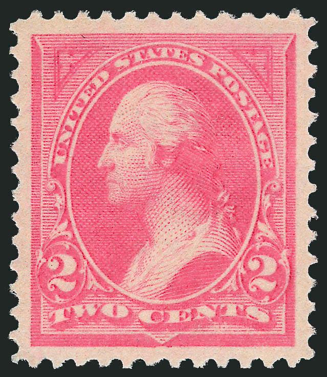 2c Pink, Ty. I (248).> Mint N.H., radiant color on fresh paper, beautiful centering with Jumbo margins, Extremely Fine Gem, according to Brookman the color of this issue (like the 1c, Scott 246) proved
unsatisfactory and so it was in production for o
