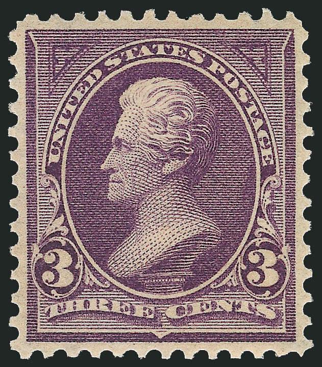 3c Purple (268).> Mint N.H., almost perfectly centered, deep rich color, Extremely Fine, with 1998 P.F. certificate