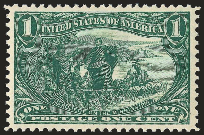 1c Trans-Mississippi (285).> Mint N.H., wide margins, gorgeous dark shade and proof-like impression, Very Fine and choice, with 1995 P.F. certificate