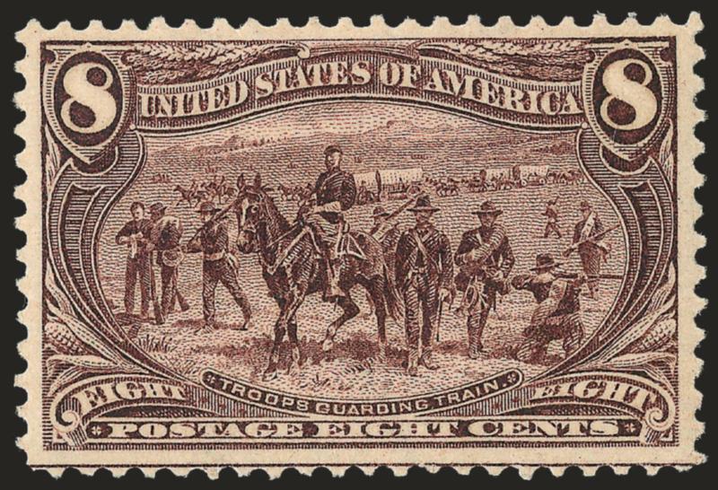 8c Trans-Mississippi (289).> Mint N.H., rich color, marvelous impression, Extremely Fine, with 1993 and 1996 P.F. certificates