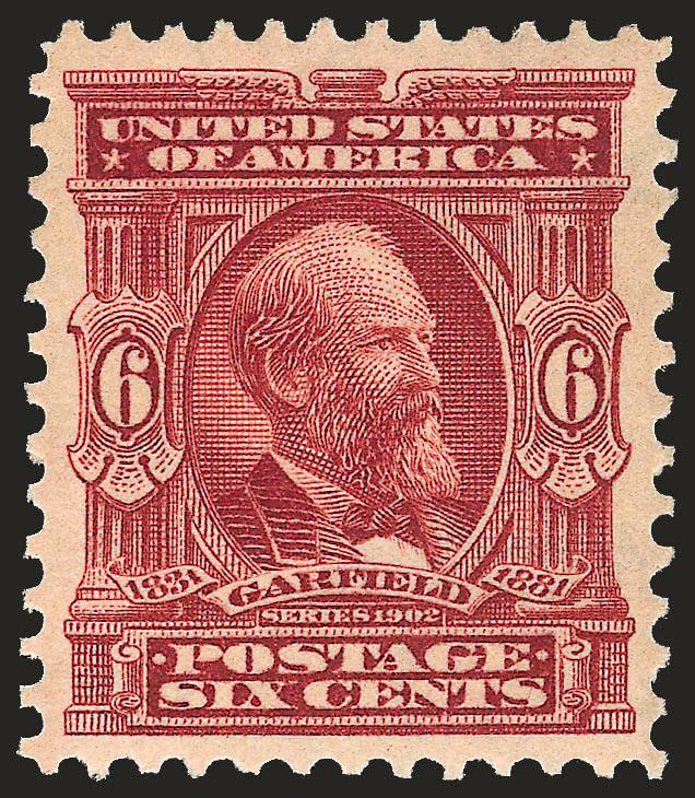 6c Claret (305).> Mint N.H., rich color, detailed impression, well-balanced margins, fresh and Extremely Fine Gem, with 1996 P.F. and 2008 P.S.E. certificates (XF-Superb 95 SMQ $1,350.00)