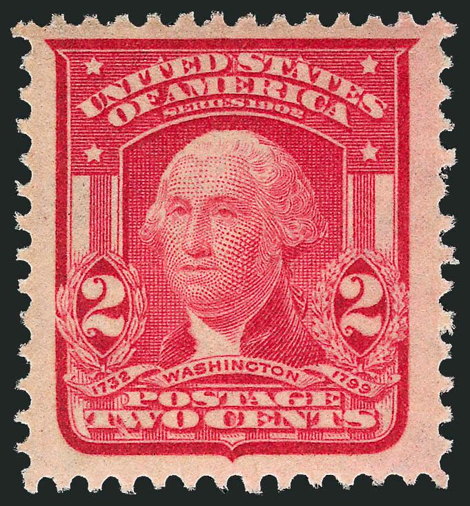 2c Carmine, Ty. I (319).> Mint N.H., radiant color on post-office fresh paper, Jumbo margins, Extremely Fine
