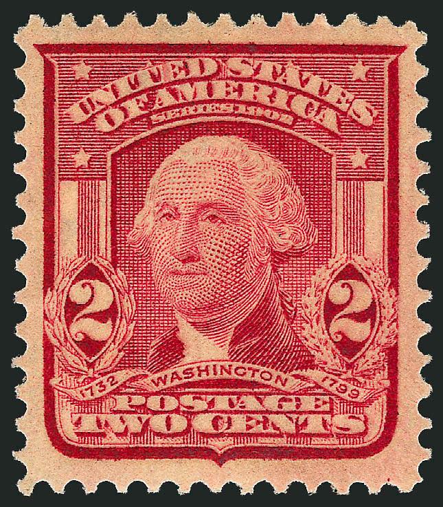 2c Lake, Ty. II (319f).> Mint N.H., radiant color, beautiful centering with Jumbo margins, Extremely Fine Gem, with 2000 P.F. and 2008 P.S.E. certificates (XF-Superb 95 Jumbo SMQ $400.00 as 95, $1,550.00 as
98), only one stamp has been graded higher