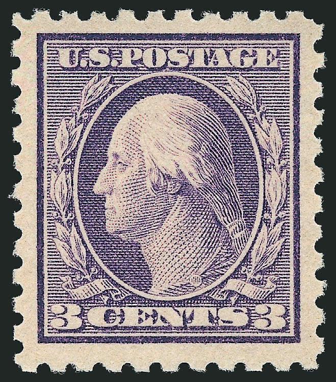 3c Violet (464).> Mint N.H., rich color on crisp paper, Jumbo margins, fresh and Extremely Fine, ex Morris, with 1988 P.F. certificate for block