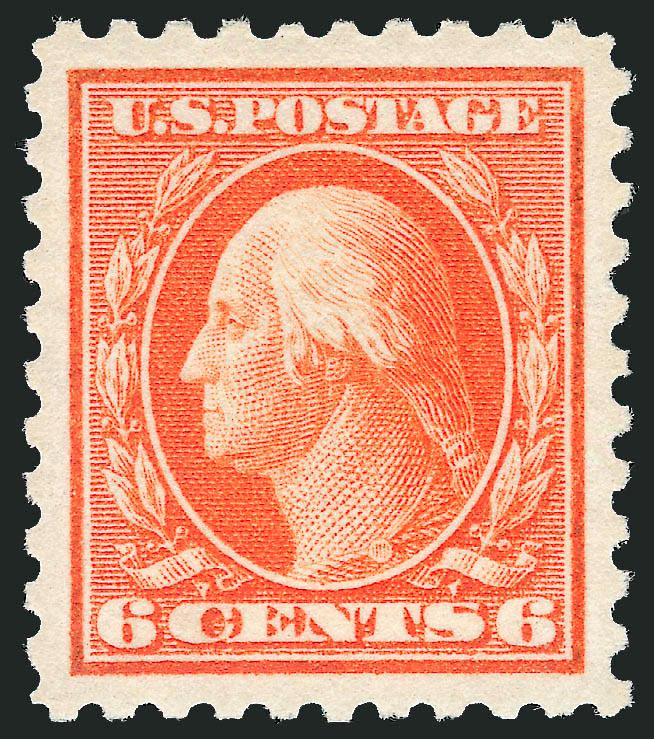 6c Red Orange (468).> Mint N.H., vivid color, post-office fresh, wide margins, Extremely Fine, with 1995 P.F. certificate
