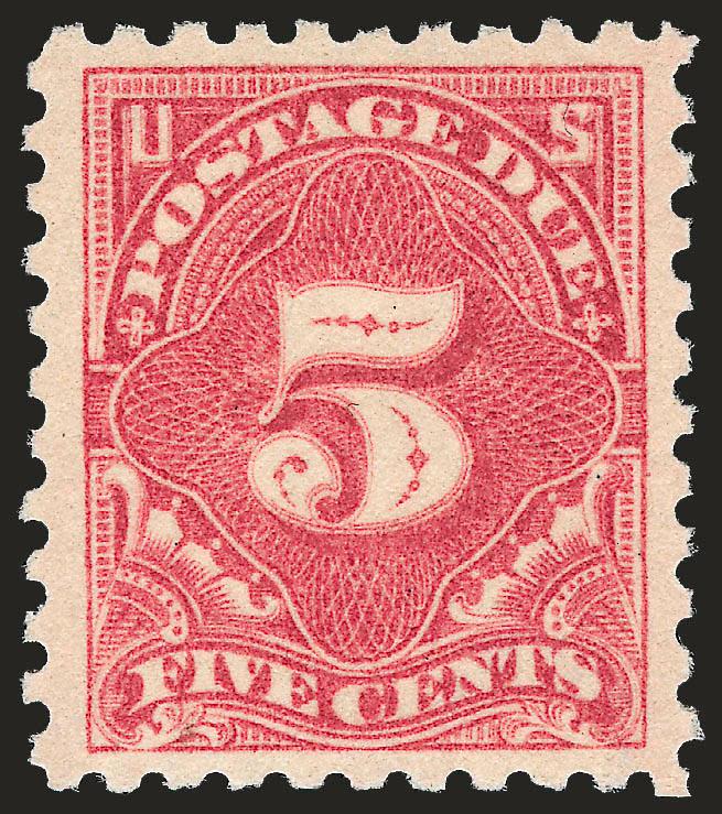 5c Dull Rose (J55a).> Mint N.H., bright color, wide margins, Very Fine and choice, with 2000 P.F. and 2008 P.S.E. certificates (VF-XF 85 SMQ $200.00)