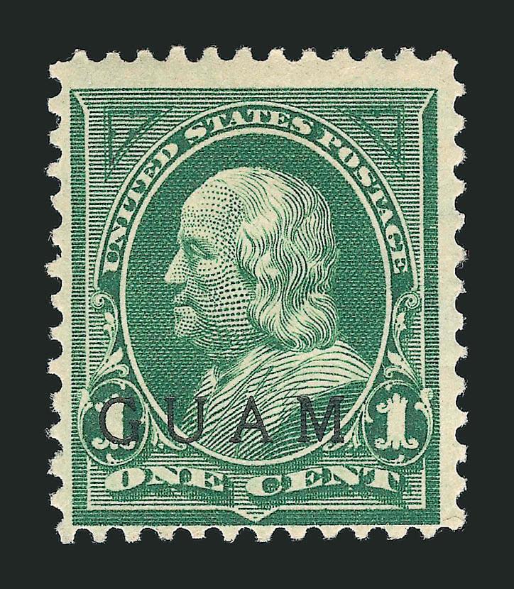 1900, 1c Green, Special Printing (1SP).> Original gum, with red Special Surcharge backstamp, small thin spot, Fine appearance, with 1978 P.F. certificate