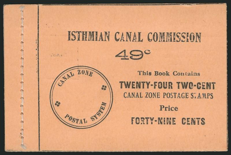 1912, 2c Vermilion & Black, Booklet Pane of Six, Handmade Perf Margins (39g).> Complete booklet of four panes with interleaving, horizontal format with tabs at the right and panes inverted in relation to the
cover, Very Fine and choice, the horizonta