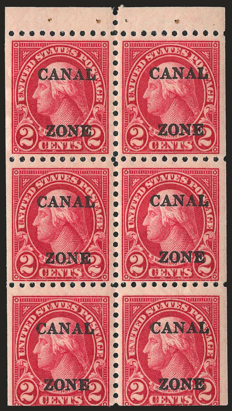 1926, 2c Carmine, Booklet Pane of Six (97b).> Fresh and Fine