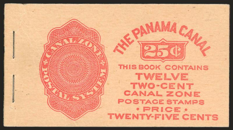 1926, 2c Carmine, Booklet Pane of Six (97b).> Complete booklet of two panes with interleavings and covers, bright colors, light creasing on covers, fresh and Fine, this booklet was issued with either two or four
panes which are easily identifiable by