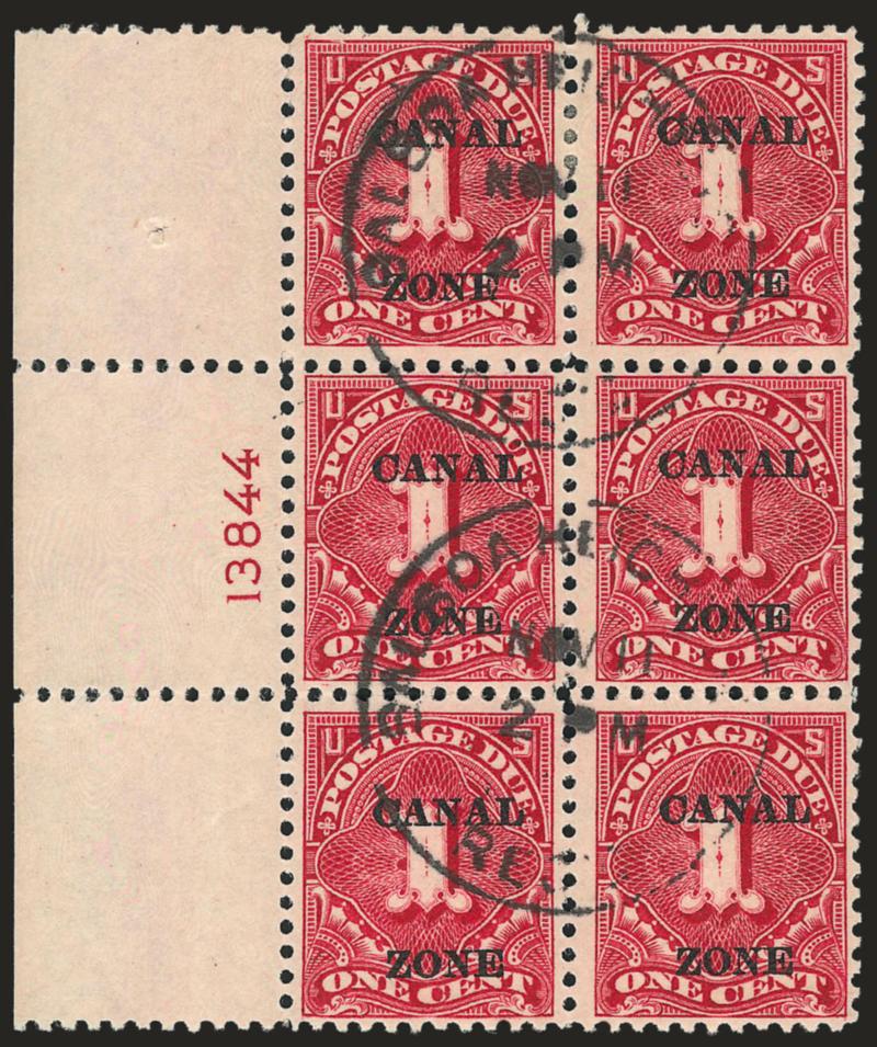 1924, 1c-10c Postage Due (J12-J14).> Unused singles, unused pair and two blocks of four of 2c (two with plate nos.), used 1c and 2c blocks of four, also <used left plate no. 13844 block of six,> Fine-Very Fine
lot, the 1c plate block catalogs $1,250.