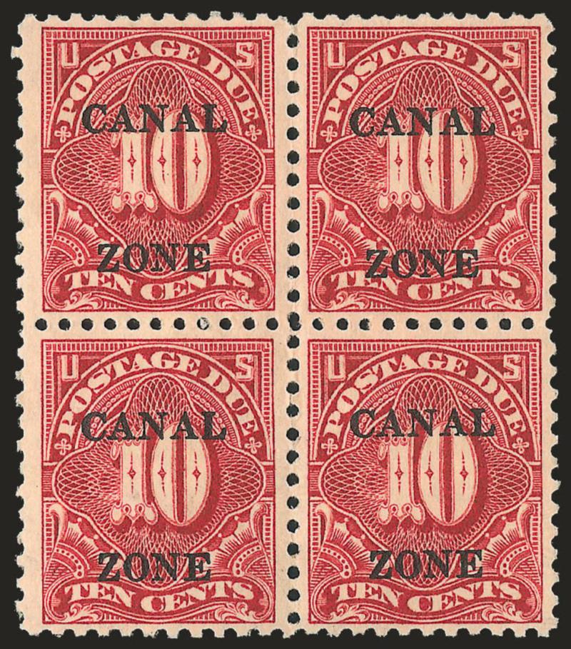 1925, 1c-10c Carmine Rose, Postage Due (J18-J20).> Unused blocks of four (extra 2c), used No. J20b single and block of four, also a few other lower values, virtually all Fine-Very Fine