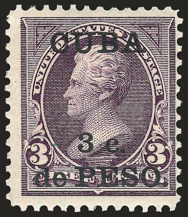 1900, 3c on 3c Purple, Special Printing (224SP).> Original gum, faintly hinged, fresh and Fine, with 1981 P.F. certificate