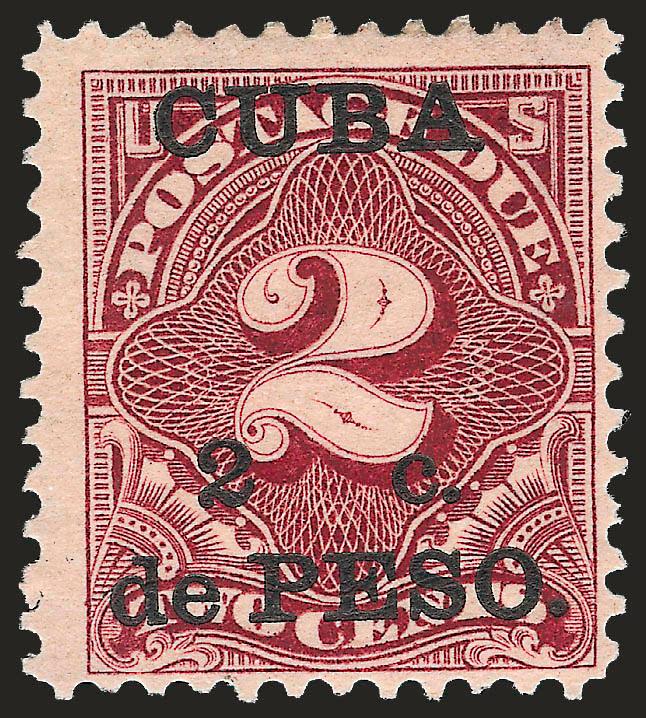 1900, 2c on 2c Deep Claret, Postage Due, Special Printing (J2SP).> Original gum, Fine, with 1979 P.F. certificate
