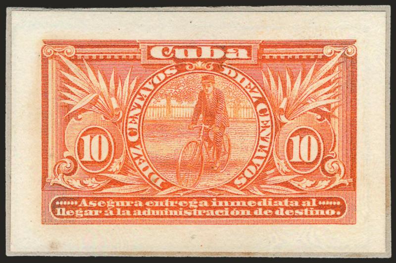 1902, 10c Orange, Special Delivery, Inmediata Inscription, Small Die Proof (E3P2).> On small Gray card from a Roosevelt book, Fine-Very Fine, only 85 issued