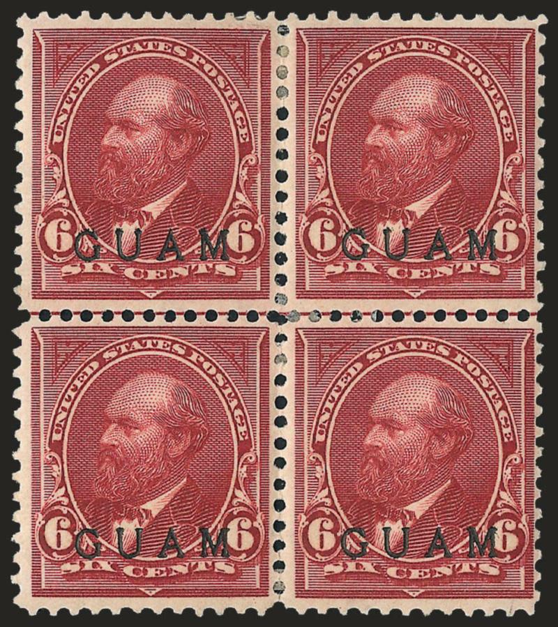 1899, 4c Lilac Brown, 6c Lake (4, 6).> Blocks of four, original gum, 4c top pair small thin and light crease, 6c bottom right tiny thin spot, Fine-Very Fine appearance