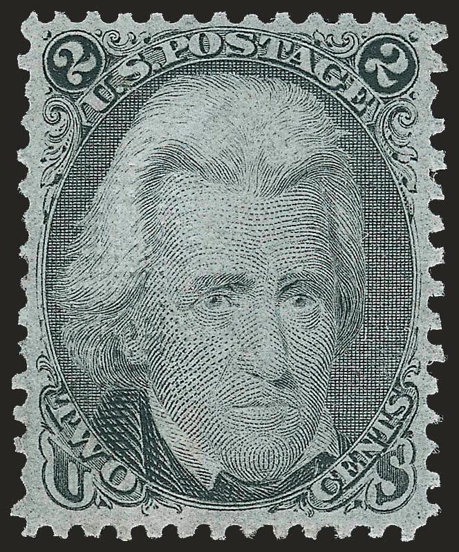 2c Black, F. Grill (93).> Original gum, lightly hinged, strong grill, attractive shade, fresh and Very Fine, with 1995 P.F. certificate