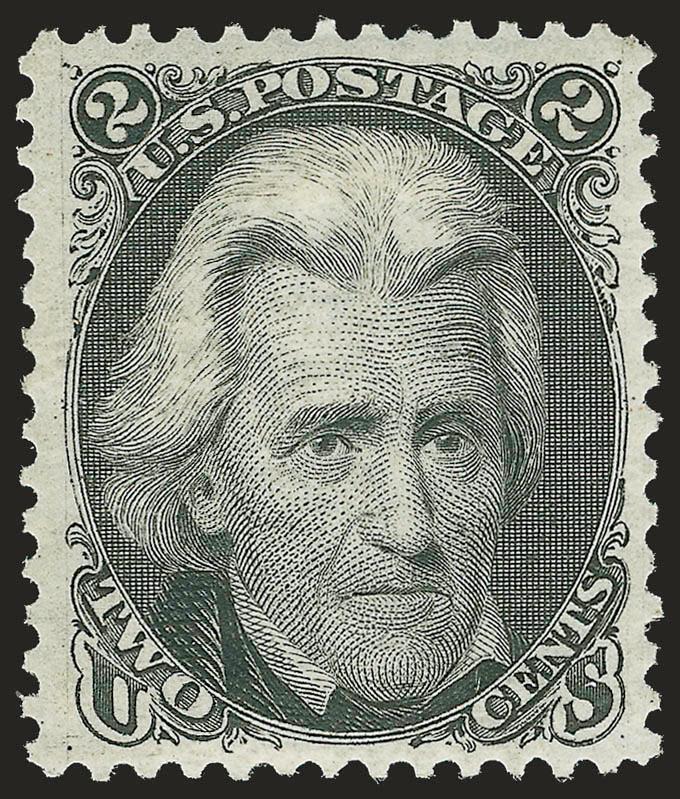 2c Black, Re-Issue (103).> Original gum, sharp proof-like impression on bright paper, wide margins<><>^EXTREMELY FINE ORIGINAL-GUM EXAMPLE OF THE 2-CENT BLACK JACK RE-ISSUE.^<><>Only 979 sold. Ex Vineyard. With
1991 and 2003 P.F. certificates