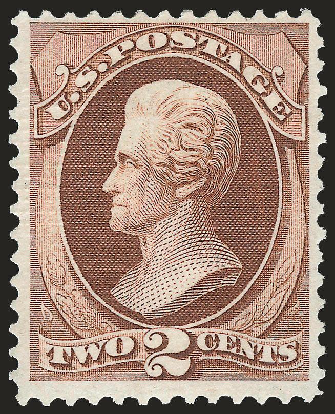 2c Red Brown, Grill (135).> H. Grill, original gum, clearly-defined grill (at first we thought it might be an I Grill), bright color on crisp paper, Very Fine, with 1973 and 2001 P.F. certificates