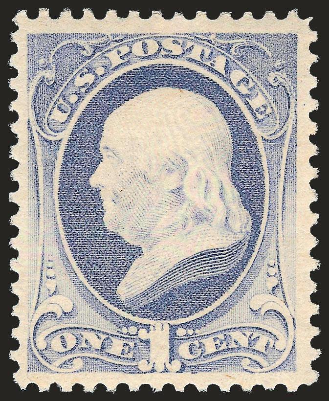 1c Gray Blue (206).> Mint N.H., brilliant color, long and full perforations all around, Very Fine and choice, with 1988 P.F. certificate